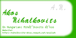 akos mihalkovits business card